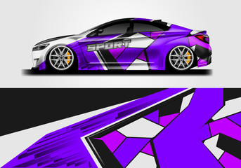 Sticker car design vector. Graphic abstract background designs for vehicle, race car, rally, livery 