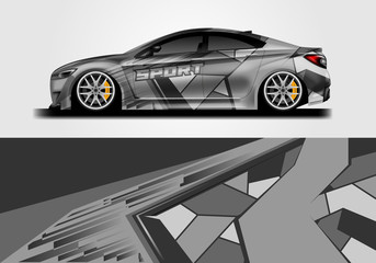 Sticker car design vector. Graphic abstract background designs for vehicle, race car, rally, livery 