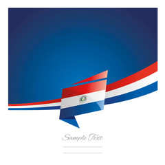 New abstract Paraguay flag ribbon origami blue background vector
