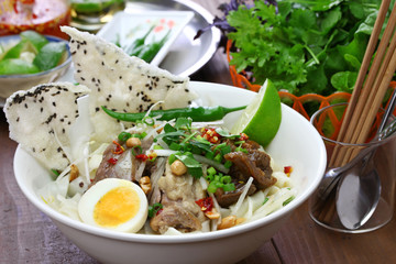 homemade mi quang noodle, vietnamese cuisine