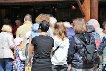 group of people in city