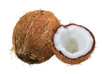 coconuts isolated on the white background