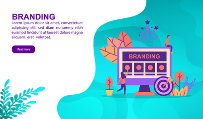 Branding illustration concept with character. Template for, banner, presentation, social media, poster, advertising, promotion