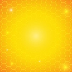 Vector : Honey comb on yellow orange background