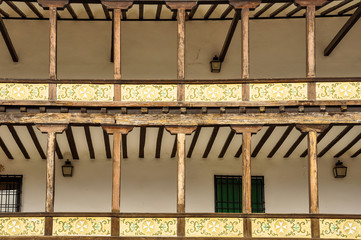 Main square of Tembleque, traditional town in the province of Toledo, Castilla La Mancha, Spain.