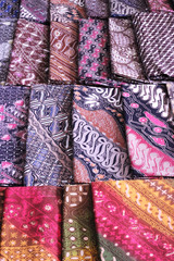 Batik fabric display. Batik store display