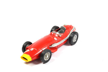 Vintage Toy Racing Cars On White Background
