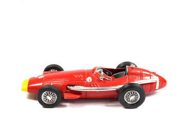 Vintage Toy Racing Cars On White Background