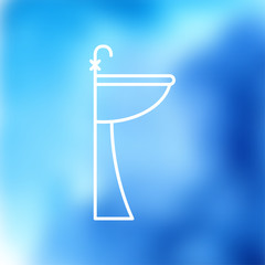 Sink with faucet illustration. Bathroom flat vector icon