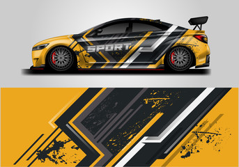 Car decal wrap vector designs. Truck and cargo van decal, company , rally, drift . Graphic abstract stripe racing background