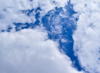 Fototapeta premium Most beautiful background of blue sky and white clouds. Best natural sky clouds. Beautiful sky. 