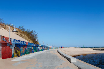 Concrete road at the pier