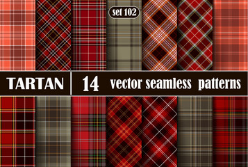 Set Tartan Seamless Pattern.