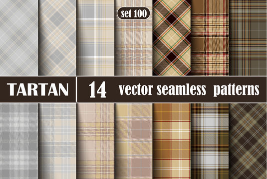 Set Tartan Seamless Pattern.