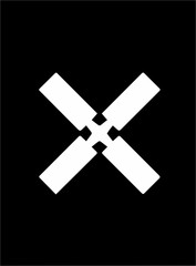 Obraz premium Ornate abstract white symbol on black background