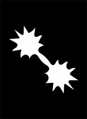 Ornate abstract white symbol on black background