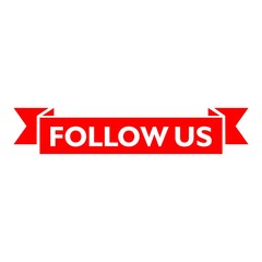 Follow us red sign