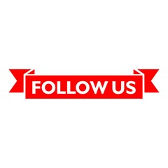 Obraz premium Follow us red sign