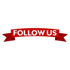 Follow us red sign