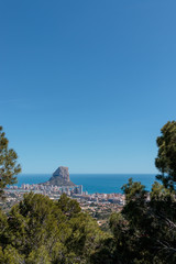 Panoramic view of Calpe, Alicante, with the 