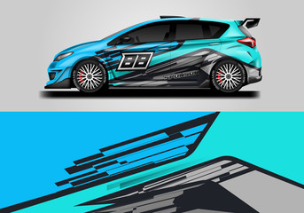 Car wrap livery decal vector , supercar, rally, drift . Graphic abstract stripe racing background . Eps 10 
