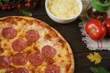 Pizza with Pepperoni or salami
