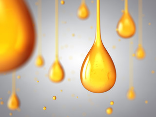 Shampoo/shower gel droplets, Personal hygiene, 3d illustration