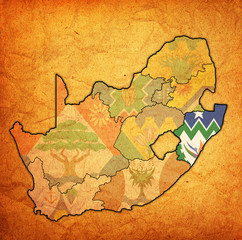 Kwazulu natal region on administration map of south africa