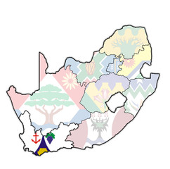 Western cape region on administration map of south africa