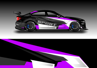 Wrap livery decal car vector , supercar, rally, drift . Graphic abstract stripe racing background . Eps 10