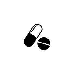 Pill icon on white. Vector