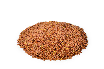 Lentils isolated on a white background.