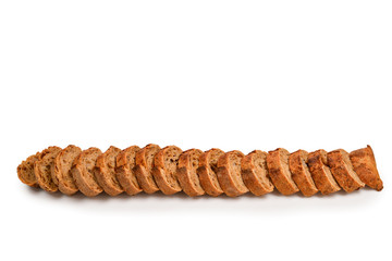 Bread slices isolated on white.