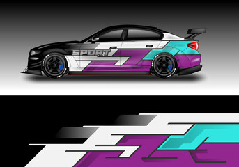 Car wrap designs vector . Background graphic . File ready to print and editable . Eps 10