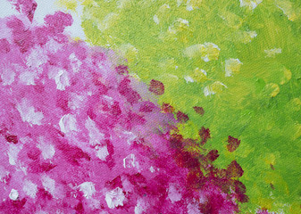 Seamless background pattern, turquoise pink dots and stains painted in watercolor