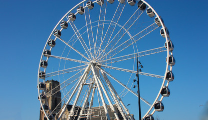 Ferris wheel in the central square of Rotterdam.