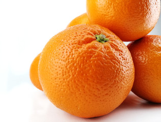 sweet juicy bright tangerines on a white background isolated