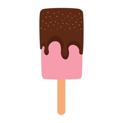 Ice cream cone in bright cartoon style on a white background