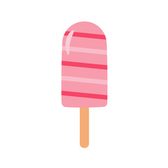 Ice cream cone in bright cartoon style on a white background