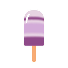 Ice cream cone in bright cartoon style on a white background