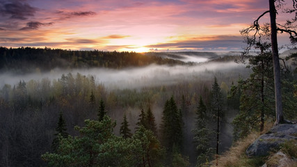 lac coucher de soleil