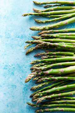 Row of fresh asparagus