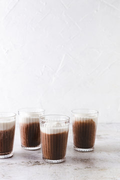Four glasses of caffe mocha