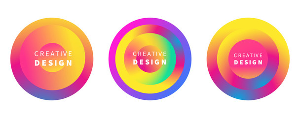 Vector modern futuristic colorful cover circles set