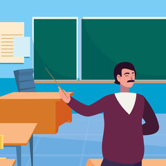 teacher male in the classroom character