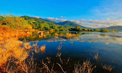 Storing water for use in times of scarcity works, 1 in The Royal his Majesty project's/ The morning light/ Klong-Din-Deang reservoir, Nakhon Si Thammarat