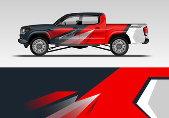 Racing car decal wrap vector designs. Truck and cargo van decal, company , rally, drift . Eps 10 