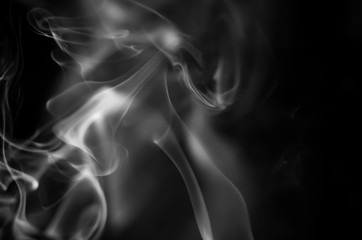 White smoke on a black background. Abstract elegant monochrome background.