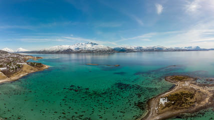Turquoise Fjord  in Lofoten, Norway