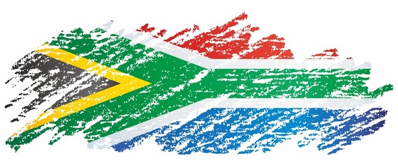 Flag of South Africa, Republic of South Africa. Template for award design, an official document with the flag of South Africa. Bright, colorful vector illustration.